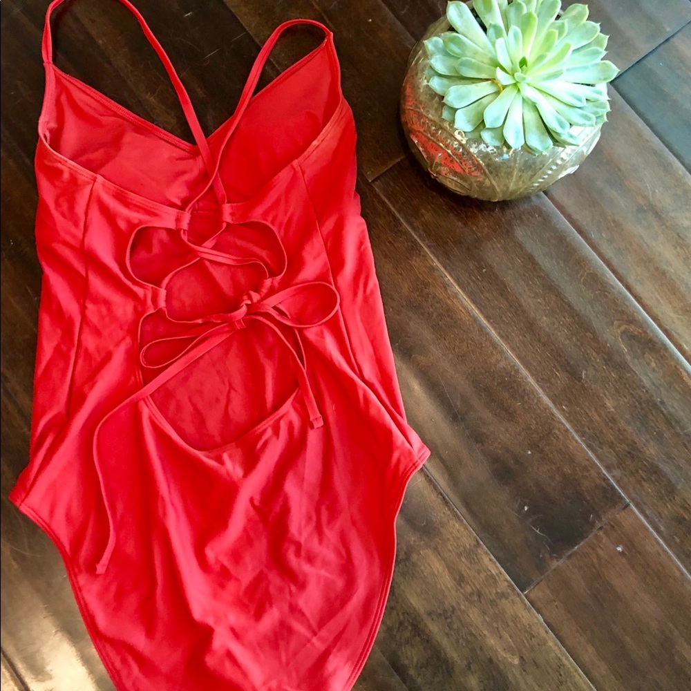 Aerie Swim Red One Piece Bathing/Swim Suit